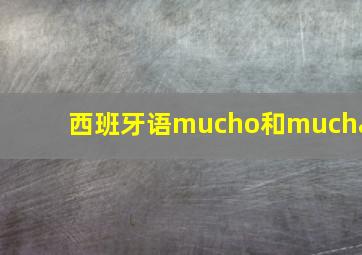 西班牙语mucho和mucha