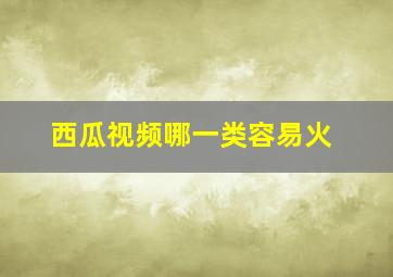 西瓜视频哪一类容易火