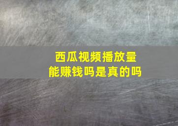 西瓜视频播放量能赚钱吗是真的吗