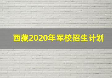 西藏2020年军校招生计划