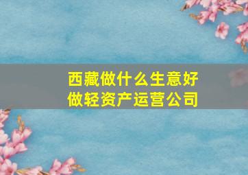 西藏做什么生意好做轻资产运营公司