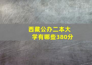 西藏公办二本大学有哪些380分