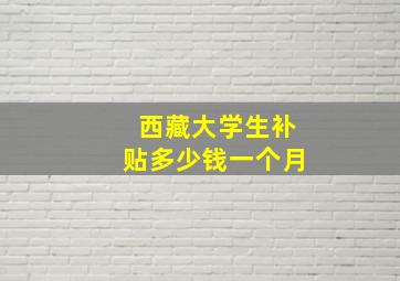 西藏大学生补贴多少钱一个月