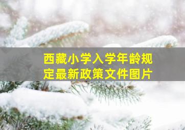 西藏小学入学年龄规定最新政策文件图片