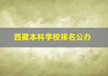 西藏本科学校排名公办