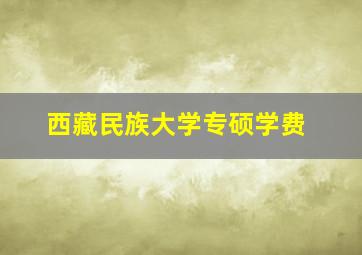 西藏民族大学专硕学费