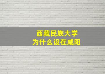 西藏民族大学为什么设在咸阳