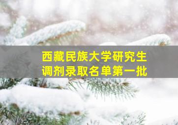 西藏民族大学研究生调剂录取名单第一批