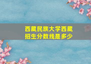 西藏民族大学西藏招生分数线是多少