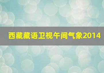 西藏藏语卫视午间气象2014