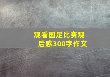 观看国足比赛观后感300字作文