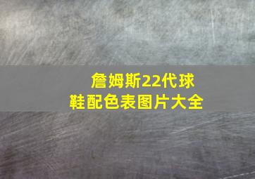 詹姆斯22代球鞋配色表图片大全