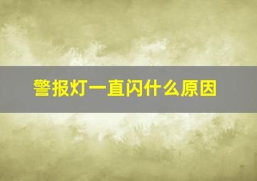 警报灯一直闪什么原因