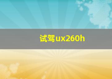 试驾ux260h