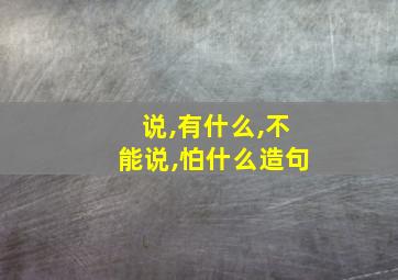 说,有什么,不能说,怕什么造句