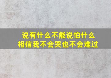 说有什么不能说怕什么相信我不会哭也不会难过