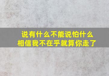 说有什么不能说怕什么相信我不在乎就算你走了