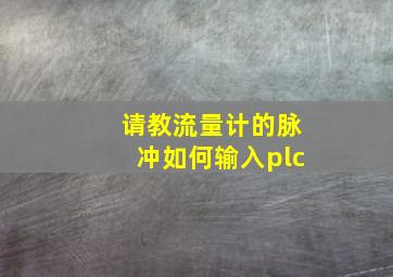 请教流量计的脉冲如何输入plc