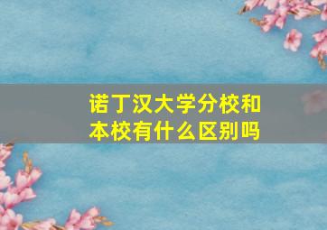 诺丁汉大学分校和本校有什么区别吗