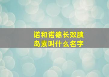 诺和诺德长效胰岛素叫什么名字