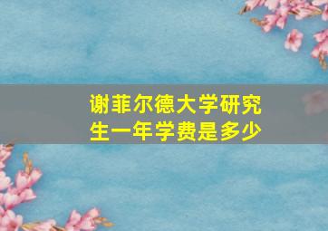 谢菲尔德大学研究生一年学费是多少