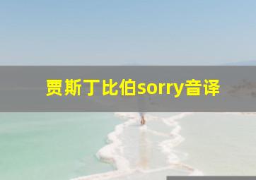 贾斯丁比伯sorry音译