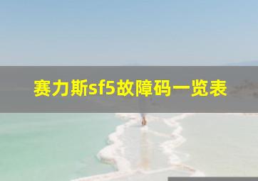 赛力斯sf5故障码一览表