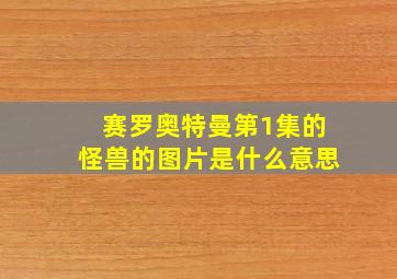 赛罗奥特曼第1集的怪兽的图片是什么意思