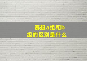 赛艇a组和b组的区别是什么