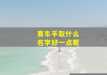 赛车手取什么名字好一点呢