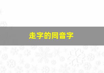 走字的同音字