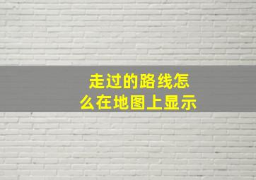 走过的路线怎么在地图上显示