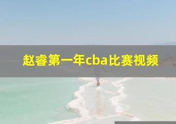 赵睿第一年cba比赛视频