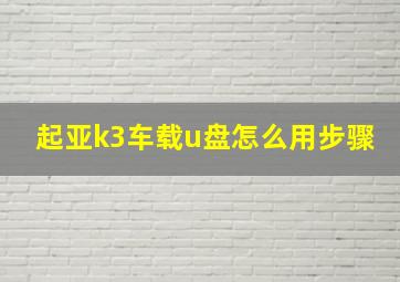 起亚k3车载u盘怎么用步骤