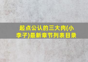 起点公认的三大肉(小李子)最新章节列表目录