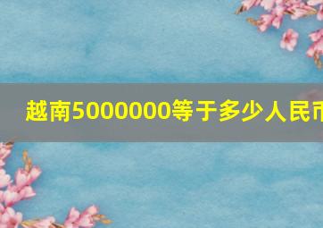 越南5000000等于多少人民币