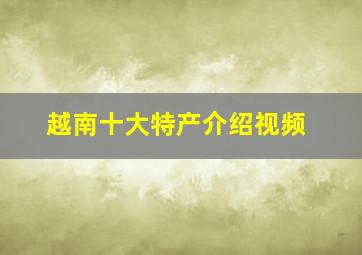 越南十大特产介绍视频