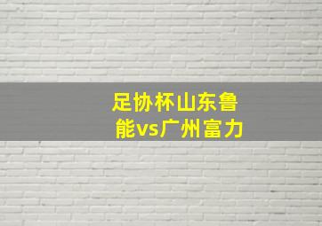 足协杯山东鲁能vs广州富力