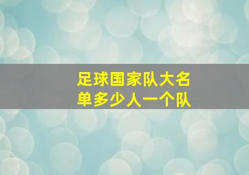 足球国家队大名单多少人一个队