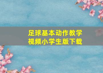 足球基本动作教学视频小学生版下载