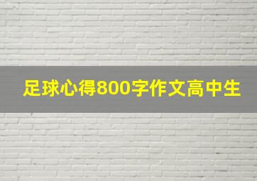 足球心得800字作文高中生