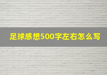 足球感想500字左右怎么写