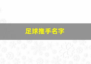 足球推手名字