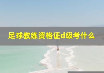 足球教练资格证d级考什么