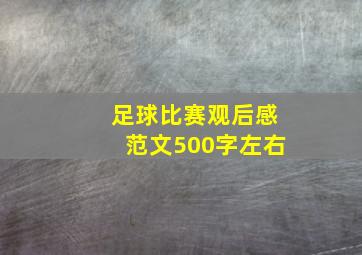 足球比赛观后感范文500字左右