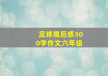 足球观后感300字作文六年级