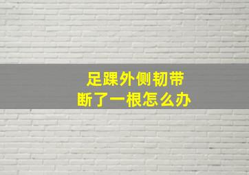 足踝外侧韧带断了一根怎么办