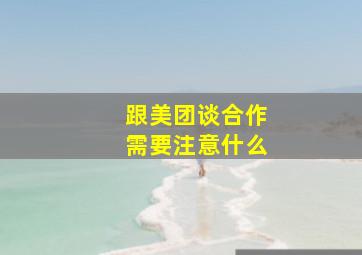 跟美团谈合作需要注意什么