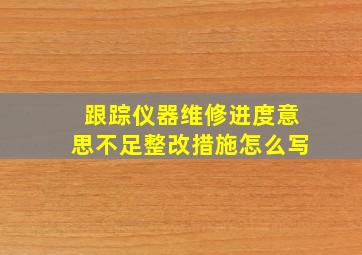 跟踪仪器维修进度意思不足整改措施怎么写