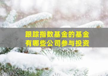 跟踪指数基金的基金有哪些公司参与投资